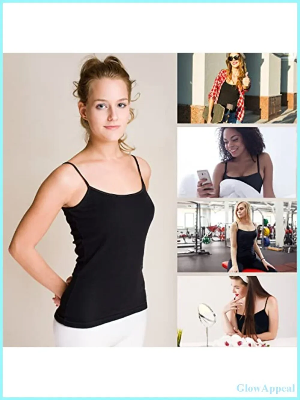 5-Pack Spaghetti Strap Camisole Tank Top Undershirt Casual